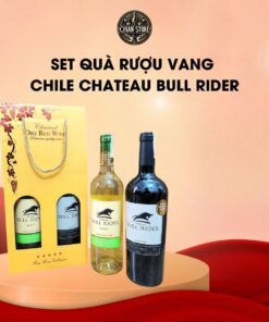 Set quà rượu vang Chile Chateau Bull Rider cao cấp